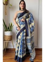 Soft Linen Multi Colour Casual Wear Printed Saree